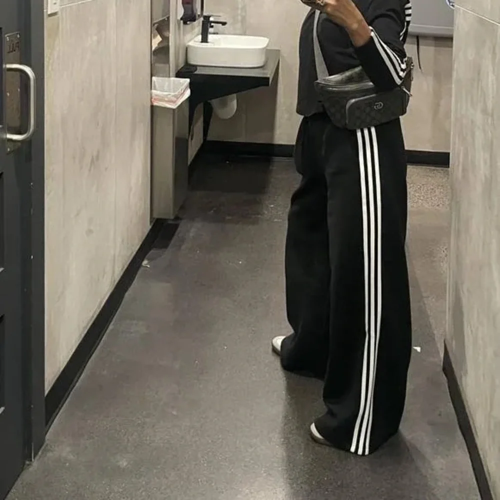 Adidas Women's Essentials 3-Stripes Wide Sportswear Pants - Picture 8 of 11